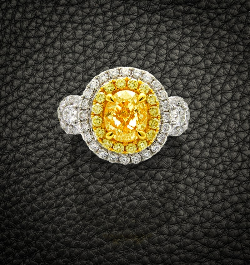 yellow fancy diamond ring goldiama diamond